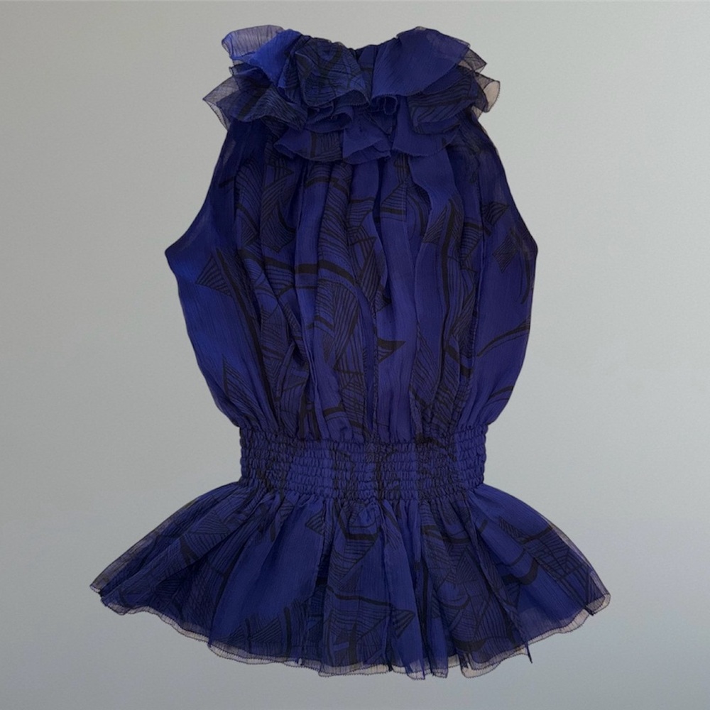 🛍️SALE🛍️ Robbi & Nikki Ruffled & Buttoned Front | Sleeveless Tank Top Blouse - Picture 4 of 7